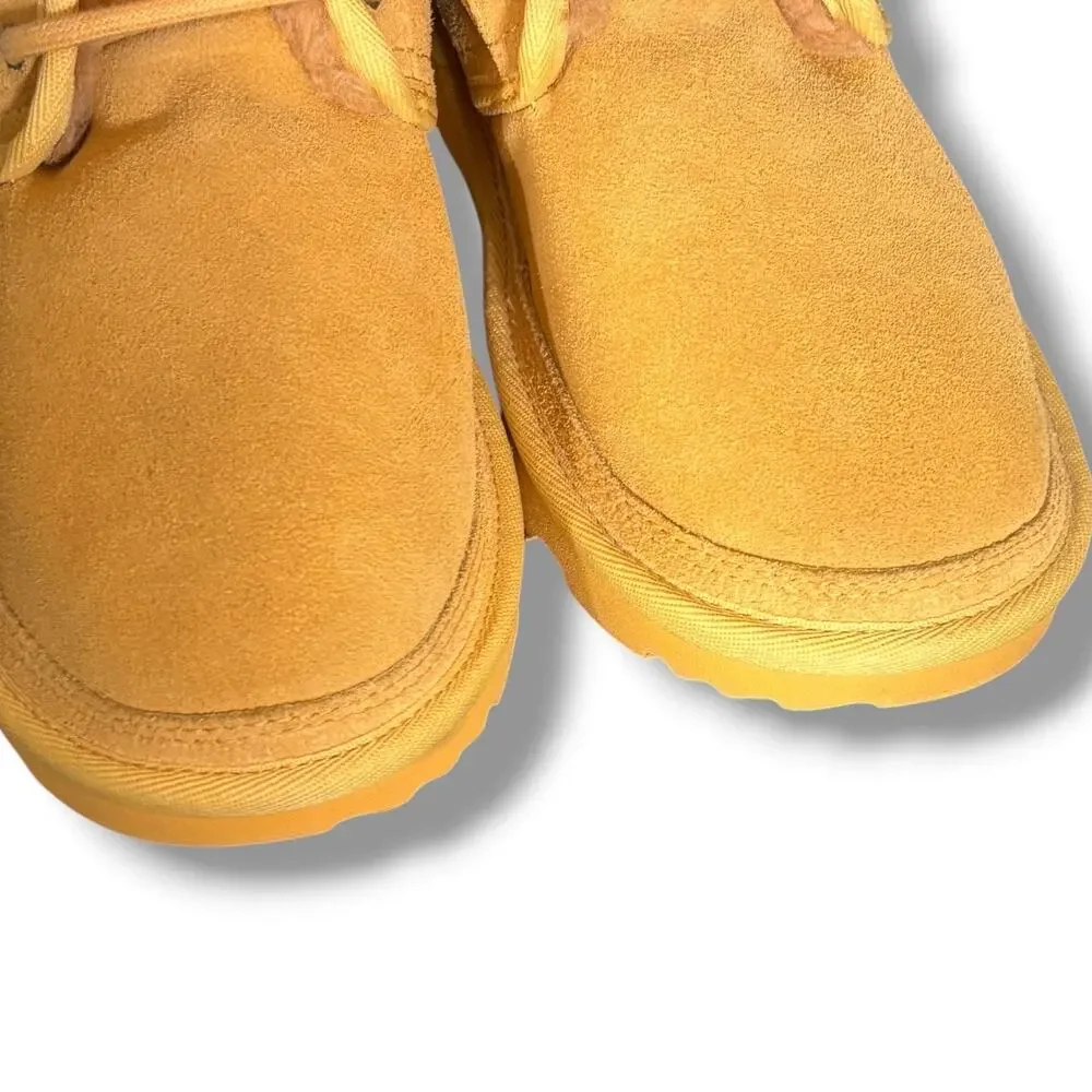 UGG Neumel Yellow Suede Chukka Boots Shearling Lined Youth Kids Size 4 Comfy